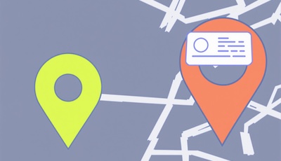 Dos iconos de ubicación en un mapa para localizar un teléfono móvil.